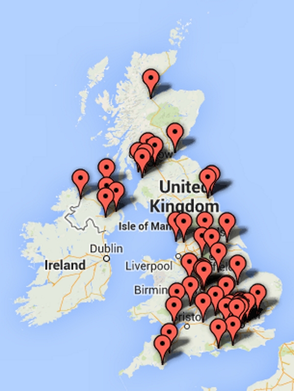 UK bootcamps map