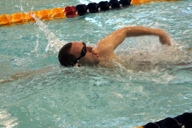 man swimming